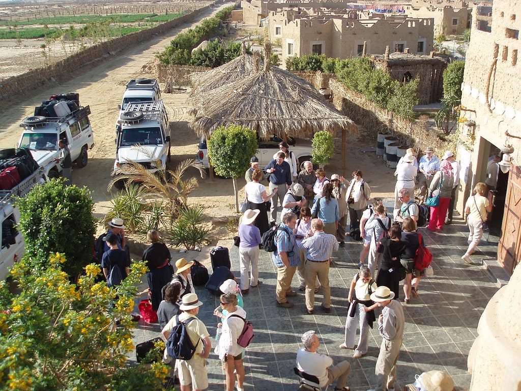 Egypt Eclipse Tour looking down at the tour group